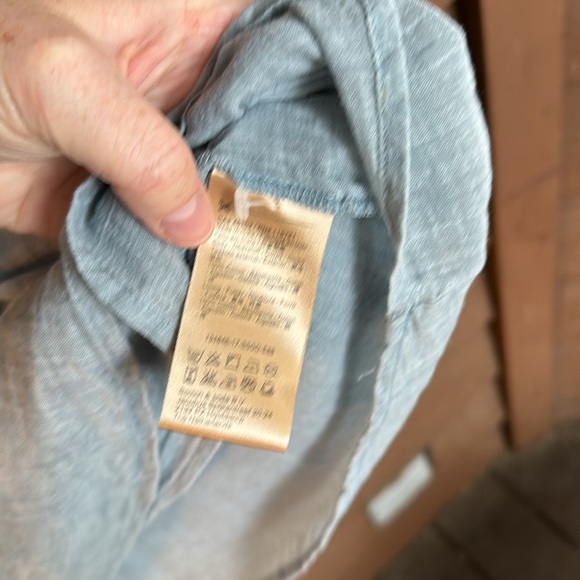 Scotch & Soda Light Blue Embroidered Sleeves Star Detail Blouse size 10/140 - Picture 5 of 7